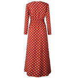 Polka Dot Maxi Wrap Dress