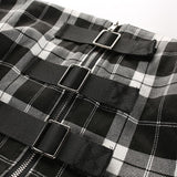Plaid Buckled Tube Top