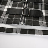Plaid Buckled Tube Top