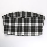 Plaid Buckled Tube Top