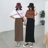 High Waisted Ankle Length Maxi Skirt