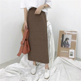 High Waisted Ankle Length Maxi Skirt