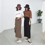 High Waisted Ankle Length Maxi Skirt