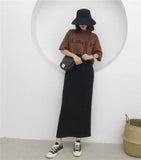 High Waisted Ankle Length Maxi Skirt