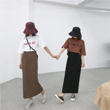 High Waisted Ankle Length Maxi Skirt