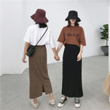 High Waisted Ankle Length Maxi Skirt