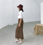 High Waisted Ankle Length Maxi Skirt