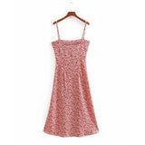 Red Floral Spaghetti Strap Dress