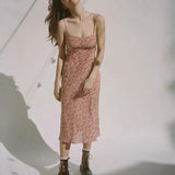 Red Floral Spaghetti Strap Dress