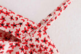 Red Floral Cami Midi Dress