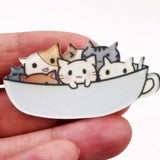 Cats In A Cup Pin