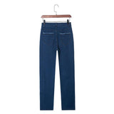 Deconstructed High Waisted Single Stripe Denim