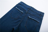 Deconstructed High Waisted Single Stripe Denim