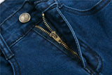 Deconstructed High Waisted Single Stripe Denim