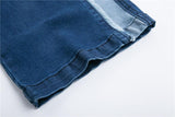 Deconstructed High Waisted Single Stripe Denim