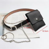 Basic Button Belt Bag With Detachable Chains