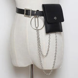 Basic Button Belt Bag With Detachable Chains