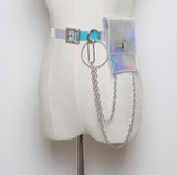 Basic Button Belt Bag With Detachable Chains