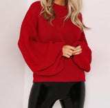 Knitted Lantern Sleeve Sweater