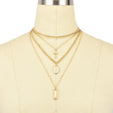 Cross Virgin Mary Gold Ingot Pendant Chain