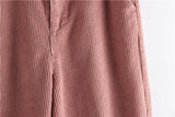 High Waisted Corduroy Straight Leg Trousers
