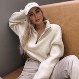 Zip Up Sherpa Pullover