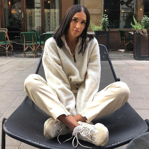 Zip Up Sherpa Pullover