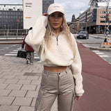 Zip Up Sherpa Pullover