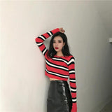 Striped Ribbed Racer Sweater