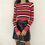 Striped Ribbed Racer Sweater