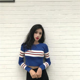 Striped Ribbed Racer Sweater