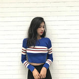 Striped Ribbed Racer Sweater