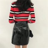 Striped Ribbed Racer Sweater