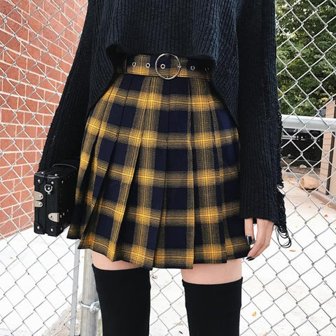 Plaid Yellow Skirt