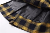 Yellow Pleated Plaid Skirt