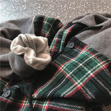 Plaid Oversized Drop Shoulder Hoodie