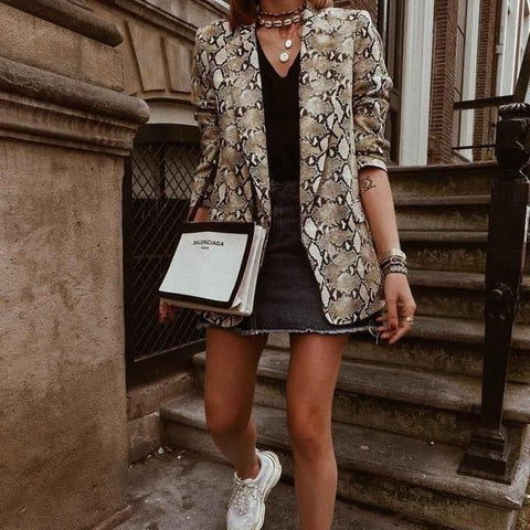 Snake Skin Print Blazer