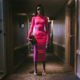 Long Sleeve Zip Up Sport Maxi Dress