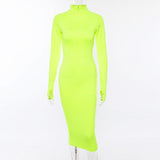 Long Sleeve Zip Up Sport Maxi Dress