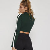 Zip Up Ribbed Racer Top
