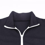 Zip Up Ribbed Racer Top