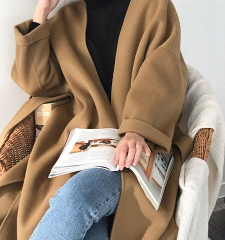 Oversized Minimal Wool Coat