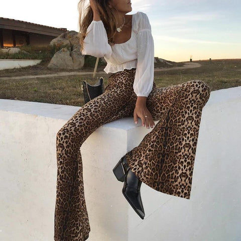 Slim Leopard Bell Bottoms