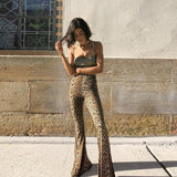 Slim Leopard Bell Bottoms