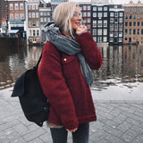 Button Up Teddy Sherpa Jacket