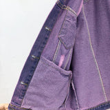 Purple Gradient Distressed Denim Jacket