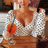 Polka Dot Wrap Top