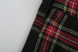 High Waist Cotton Plaid Trousers