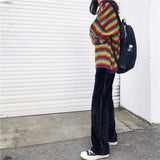 Rainbow Knitted Oversized Sweater