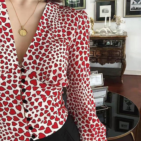 Hearts Printed Blouse